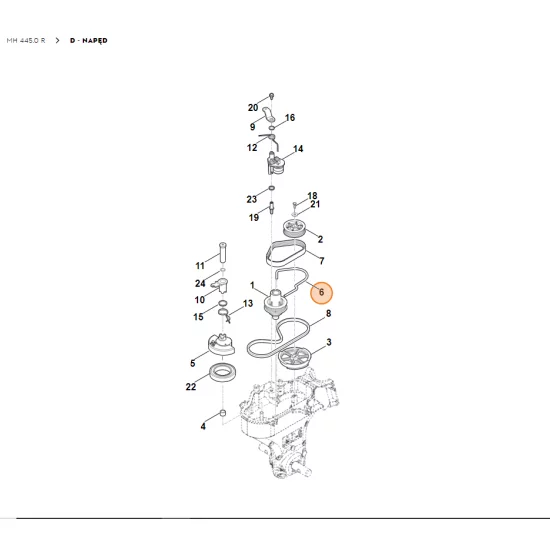 STIHL Glebogryzarka MH445.0 Prowadnik paska 6241 711 3910